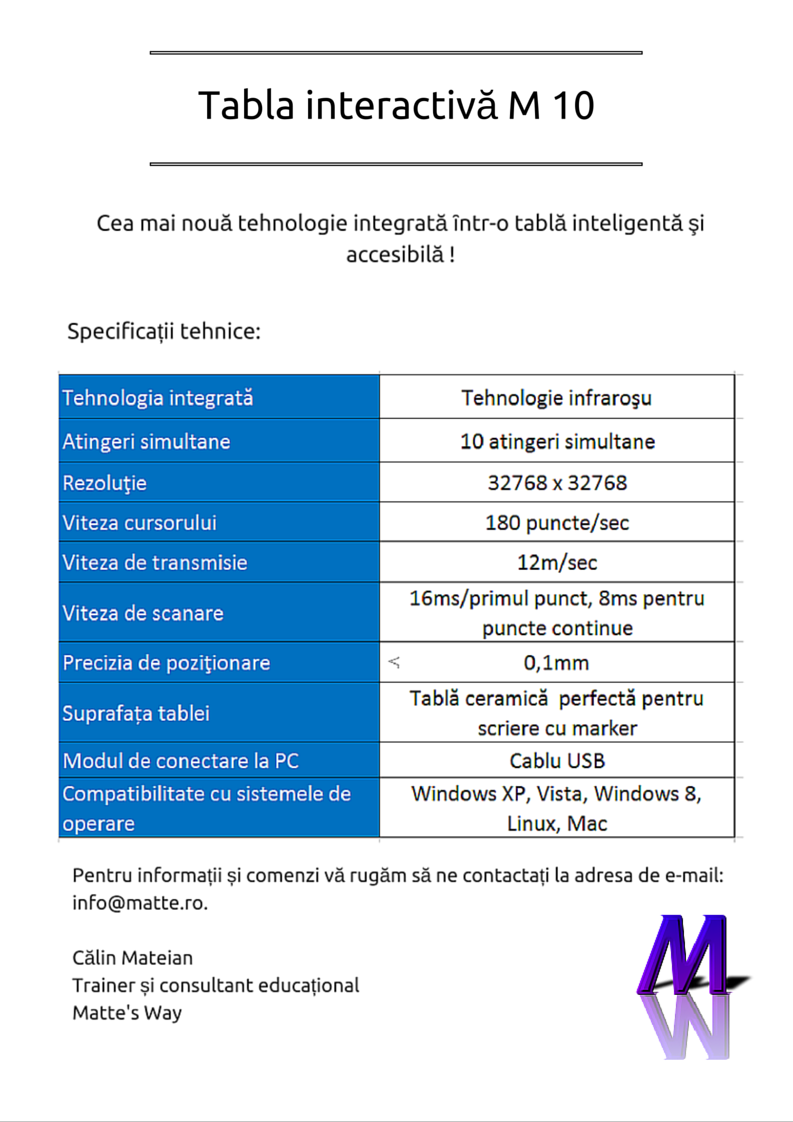 Specificatii M 10