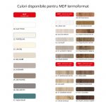 Culori disponibile pentru MDF termoformat
