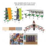 Masă mobilă de grup pliabilă de 12 persoane - imagine 3