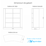Dulap curbat modular - dimensiuni