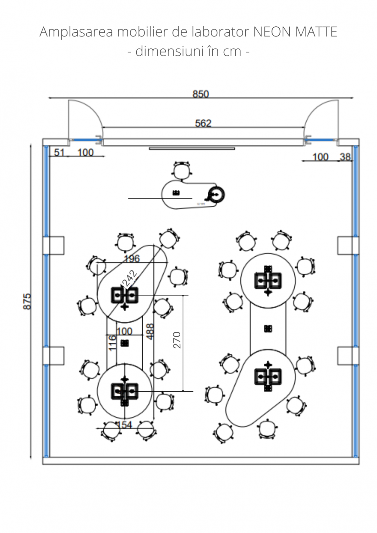 Mobilier de laborator de chimie Matte Neon - imagine 5