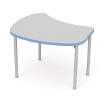 Masa modulara Matte Mod - blat gri deschis cu margine albastru deschis